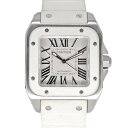 カルティエ Cartier W20129U2 サントス100 MM ラバー 腕時計【中古】