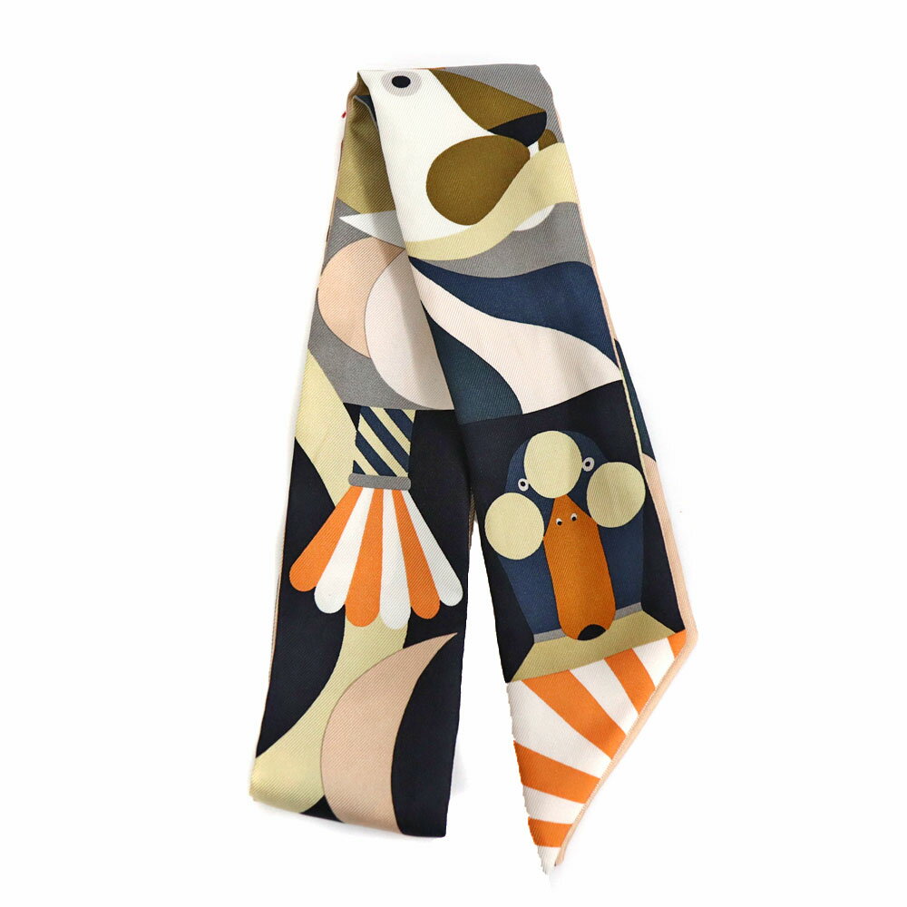 エルメス Hermes ツイリースカーフ パラードアンファンファーレ シルク100%【中古】