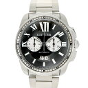 カルティエ Cartier W7100061 カリブルドゥカルティエ メンズ 自動巻き 腕時計 ブラック 【中古】