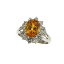 Pt900 プラチナ GS1.888ct ゴールデンサファイア D0.506ct ダイヤモンド リング 【中古】