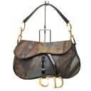 ディオール Dior サドルバッグ ナイロン マーブル【中古】