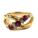 18金 K18 リング アクセサリー 指輪 ルビー ダイヤモンド ゴールド ノーブランドジュエリー 【中古】(4)