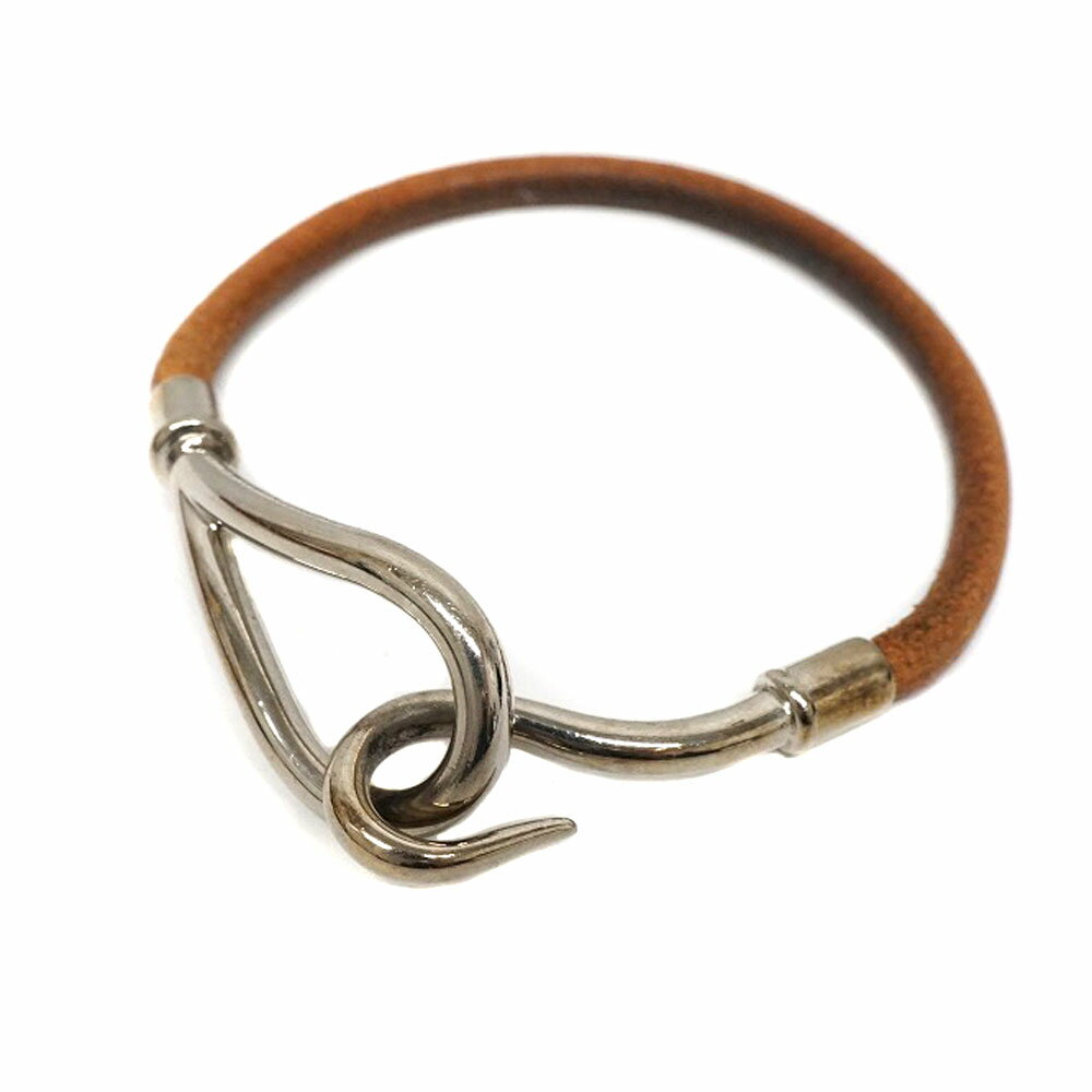 エルメス Hermes ジャンボフック ブレスレット レザー シルバー金具 【中古】