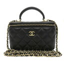 シャネル Chanel AP2199 バニティバッグ レディース ラムスキン ブラック 【中古】
