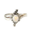 Pt900 プラチナ リング 指輪 オパール:0.25ct ダイヤモンド:0.20ct【中古】
