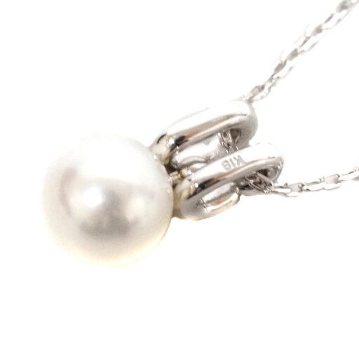 K18WG パール付きネックレス 【中古】 K18WG パール付きネックレス 【中古】