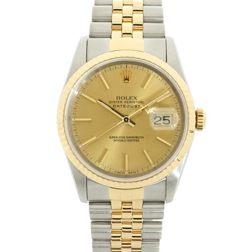ロレックス Rolex 16233 デイトジャスト ゴールド E番 腕時計 ステンレススチール K18YG ゴールド メンズ 自動巻き【中古】 ロレックス Rolex 16233 デイトジャスト ゴールド E番 腕時計 ステンレススチール K18YG ゴールド メンズ 自動巻き【中古】