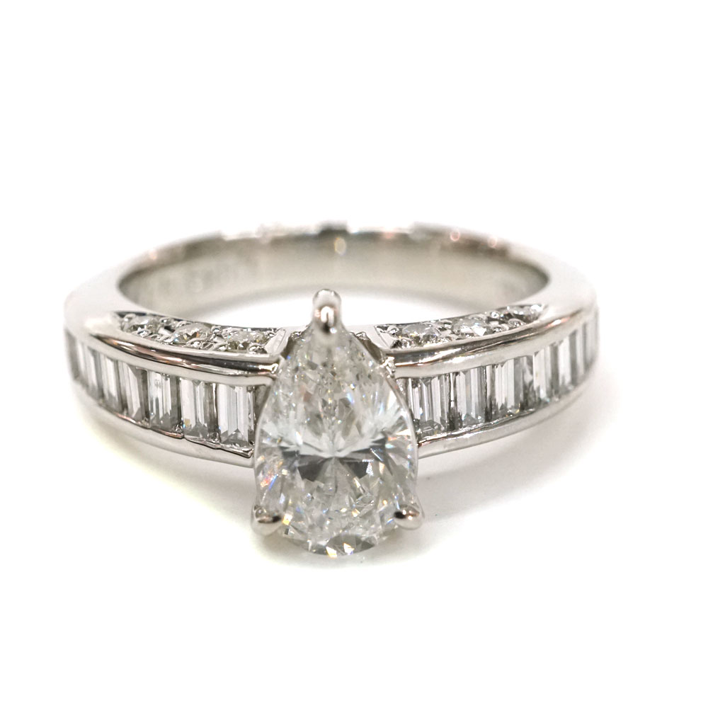 Pt900 プラチナ リング 指輪 ダイヤモンド1.043/0.71ct 12号【中古】