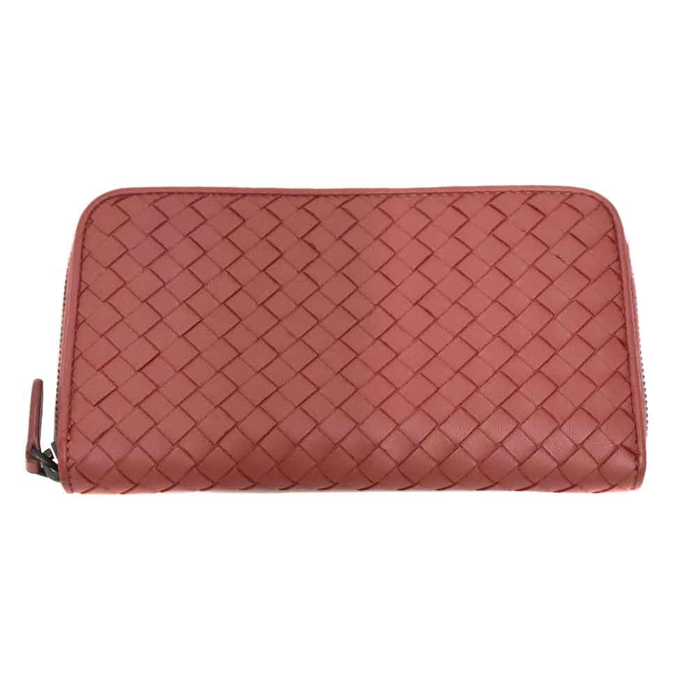 ボッテガヴェネタ Bottega veneta 114076 ラウンドファスナー長財布 レディース レザー ピンク系【中古】