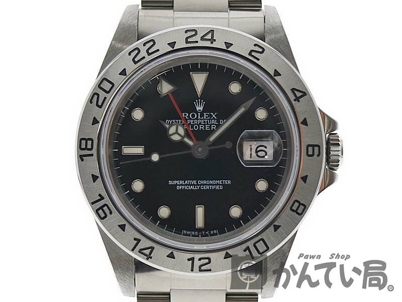 ROLEX【ロレックス】16570 エクスプローラー2　ブラック　BK　GMT　SS　ステンレススチール　トリチウム　シングルバックル　S番 腕時計 メンズ　オーバーホール　新品仕上げ　【中古】かんてい局春日井店　k2002360