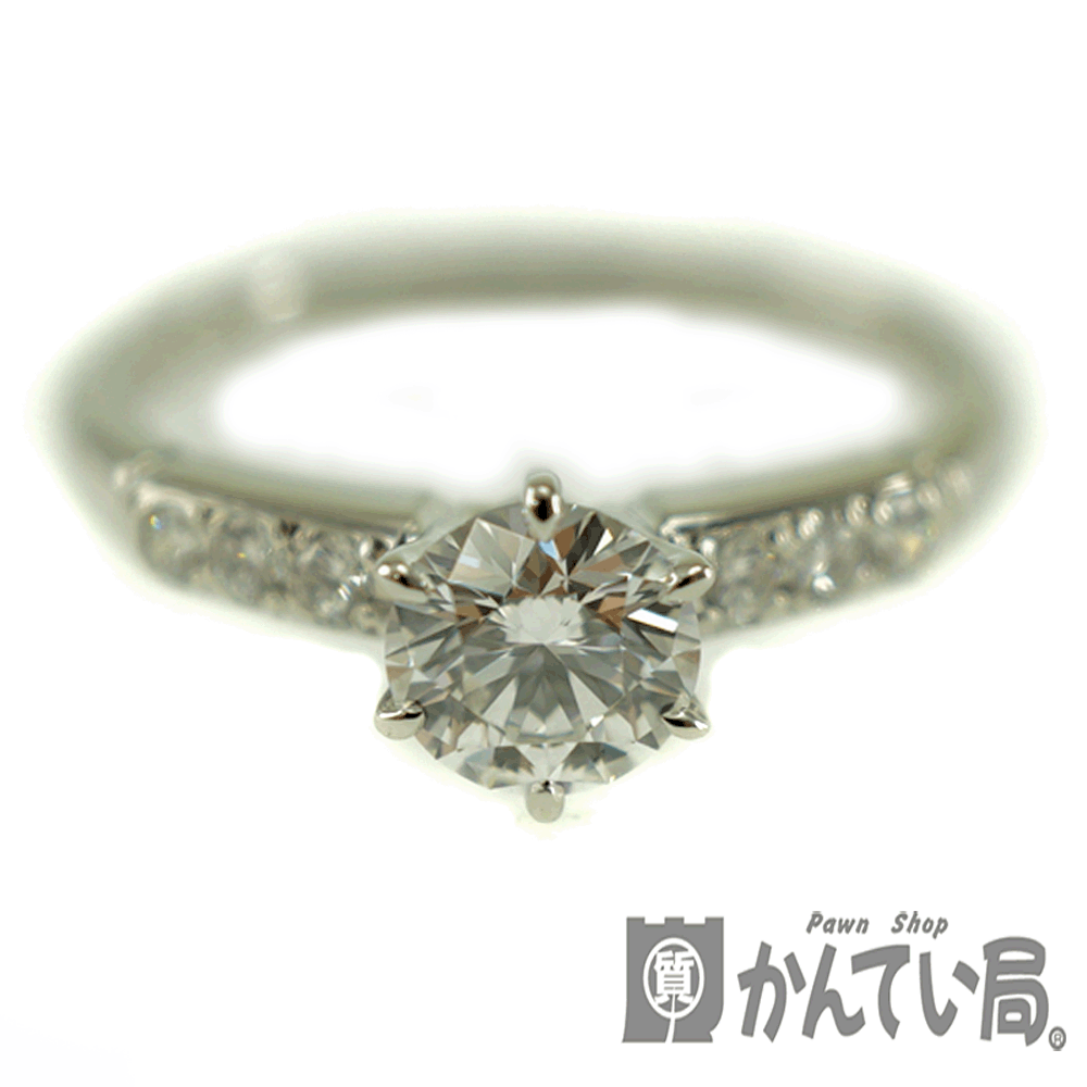 【新品仕上げ済み】　MIKIMOTO　ミキモト　Pt950　プラチナ　ダイヤ0.45ct　0.08ct　リング　ソリテール　エンゲージ　【中古】　USED-SA【9】　かんてい局春日井店　k2002818