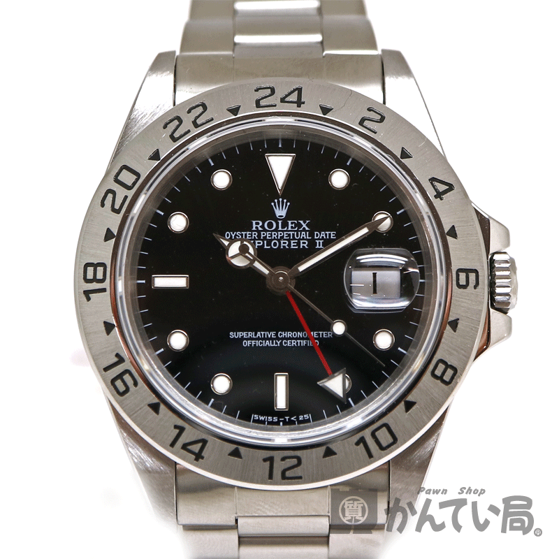 ROLEX【ロレックス】16570 エクスプローラー2 T番 ブラック スポーツ SS(ステンレス) オールトリチウム シングルバックル メンズ 自動巻き オートマ 腕時計【中古】質屋 かんてい局茜部店 a2003613