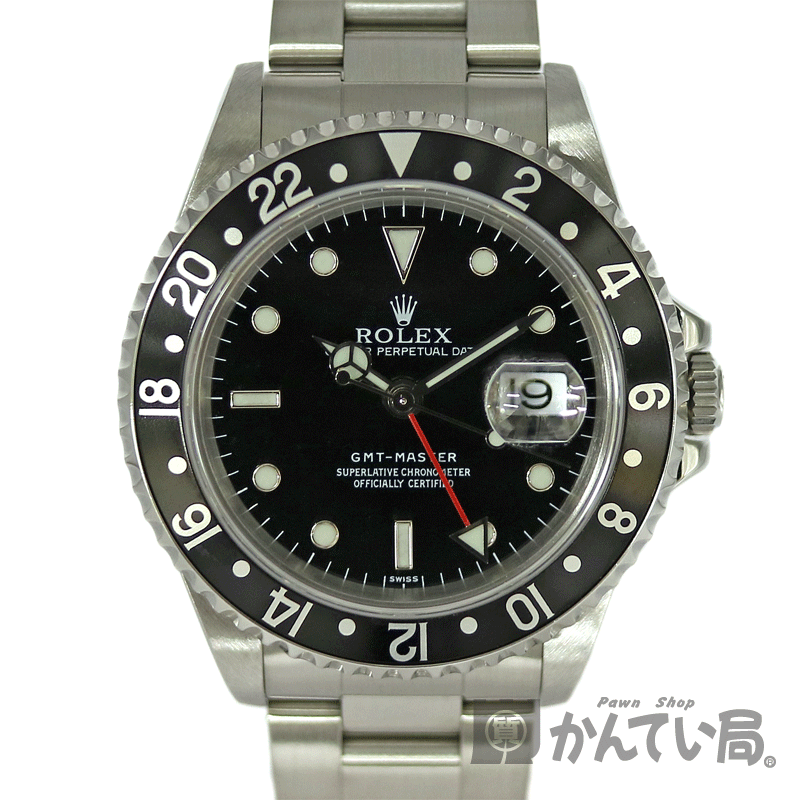 ROLEX【ロレックス】16700 GMTマスター1 A番 ブラック メンズ SS(ステンレス)自動巻き スポーツ 腕時計 スポーツモデル【中古】質屋 かんてい局茜部店 a2003529