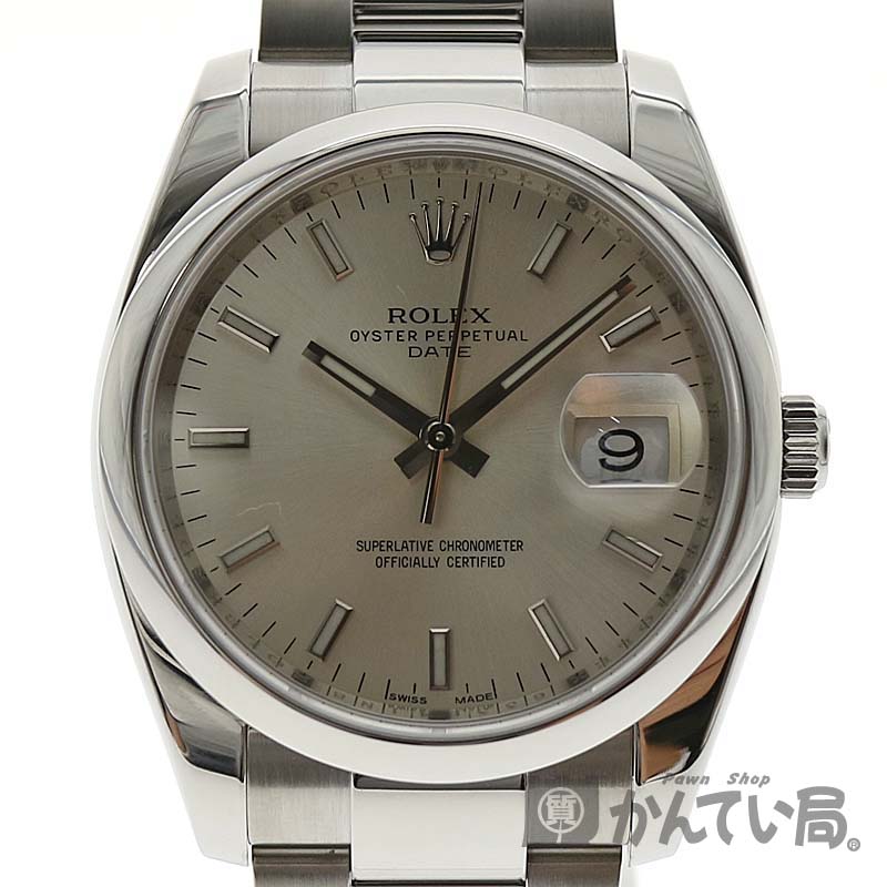 ROLEX【ロレックス】 115200 オイスターパーペチュアル　デイト 保証書 ランダム番 2013年購入 ステンレス 腕時計 メンズ 自動巻 シルバー オーバーホール 仕上げ済み【中古】　かんてい局小牧店　USED-9 c20-4455