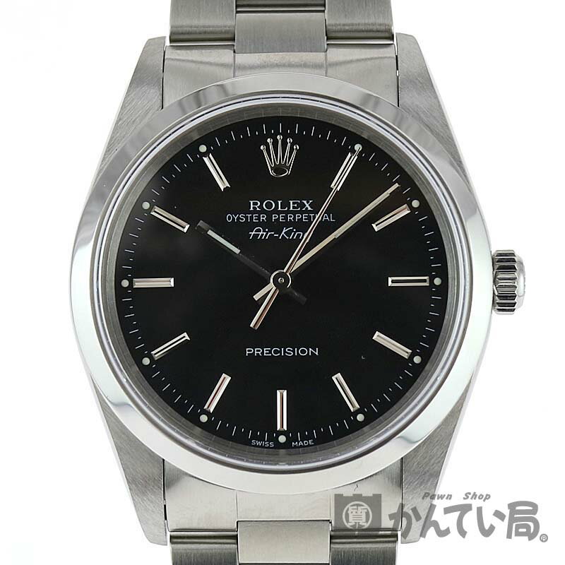 ROLEX【ロレックス】 14000 エアキング P番 保証書 ブラック 自動巻 メンズ SS ステンレス 腕時計 オーバーホール 新品仕上げ メンテンナンス済【中古】質屋 かんてい局小牧店 c20-5157 USED-9