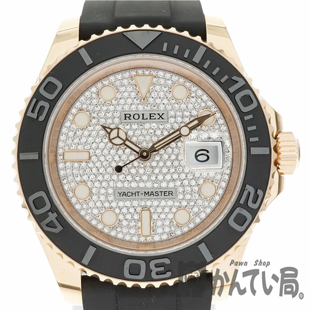 ROLEX【ロレックス】116655 ヨットマスター40 エバーローズゴールド メンズ 腕時計 自動巻き オートマチック スポーツモデル ドレスモデル ダイヤモンド オイスターフレックス(ラバー) 2019年購入品 【中古】USED-8 質屋かんてい局細畑店 h2005926