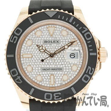 ROLEX【ロレックス】116655 ヨットマスター40 エバーローズゴールド メンズ 腕時計 自動巻き オートマチック スポーツモデル ドレスモデル ダイヤモンド オイスターフレックス(ラバー) 2019年購入品 【中古】USED-8 質屋かんてい局細畑店 h2005926