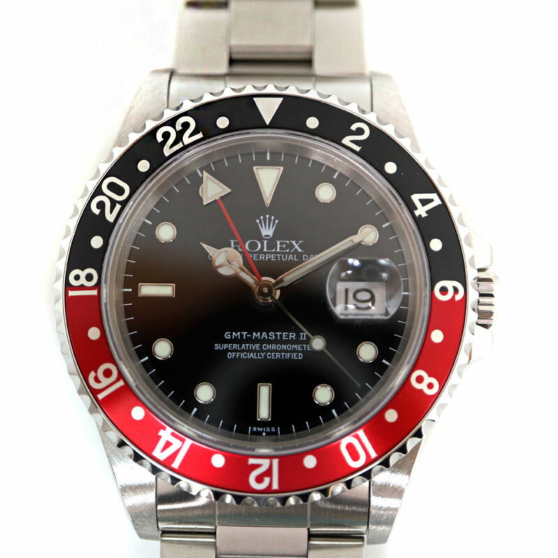 ROLEX【ロレックス】16710 GMTマスター2 メンズ 腕時計 U品番 レッド(RD)×ブラック(BK) コーク ステンレス(SS) スポーツモデル 自動巻き【中古】質屋 かんてい局茜部店 a21-693