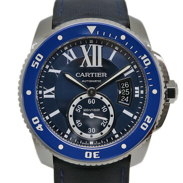 Cartier【カルティエ】WSCA0010 カリブル ドゥ カルティエ ダイバー 自動巻き(オートマチック) ブルー文字盤 ダイバーズウォッチ SS(ステンレス)×ラバー メンズ 腕時計【中古】質屋 かんてい局茜部店 a21-2474