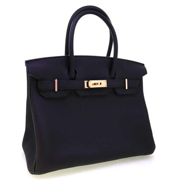 HERMES【エルメス】バーキン30 トゴ 牛革 レザー ブラック系 ローズゴールド金具 ピンク 黒 ハンドバッグ 鞄 かばん Y刻印 2020年 レディース【中古】未使用品 かんてい局大垣店 p21-509