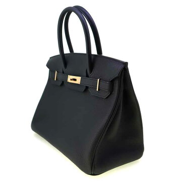 HERMES【エルメス】バーキン30 トゴ 牛革 レザー ブラック系 ローズゴールド金具 ピンク 黒 ハンドバッグ 鞄 かばん Y刻印 2020年 レディース【中古】未使用品 かんてい局大垣店 p21-509