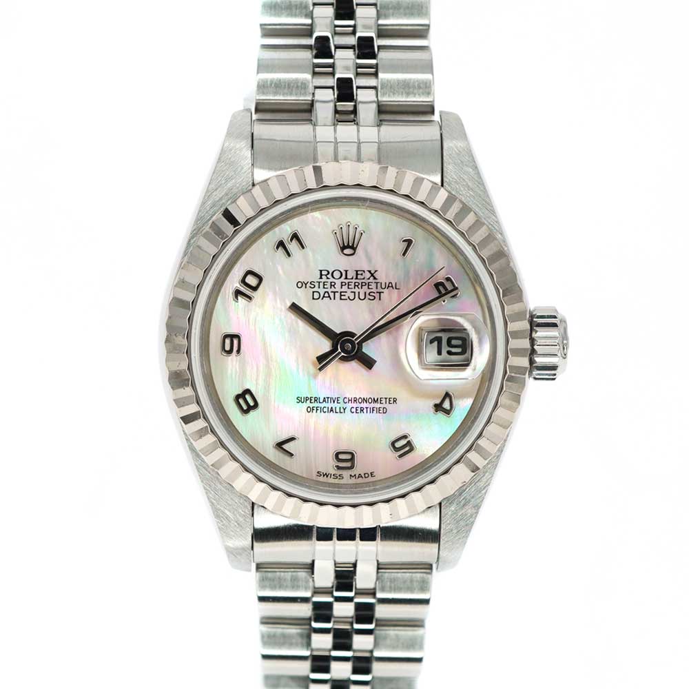 ROLEX【ロレックス】79174NA デイトジャスト A番　1998-1999年製造 ピンクシェル K18WG×SS ジュビリー アラビア 自動巻き レディース 26mm 腕時計 OH仕上げ済【中古】USED-8 質屋かんてい局北名古屋店 n22-1283のサムネイル