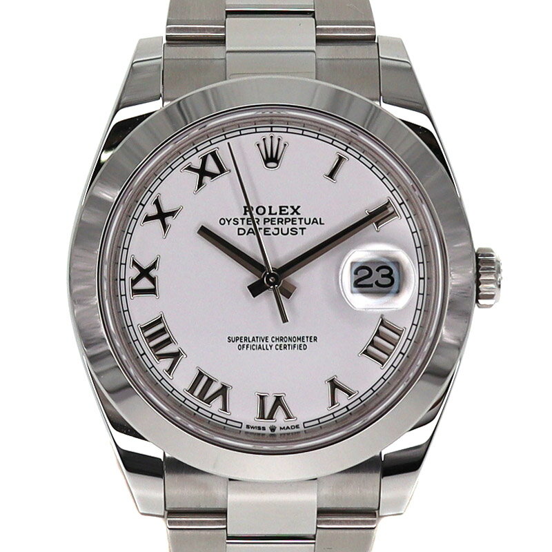 【2022年2月購入】ROLEX【ロレックス】 126300 デイトジャスト41 スムースベゼル ホワイトローマン SS ステンレス 自動巻き メンズ 腕時計 【中古】USED-8 質屋 かんてい局小牧店 c22-1532