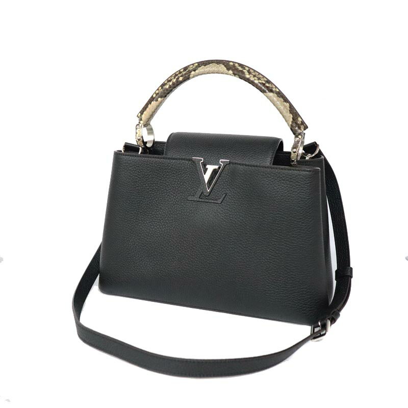 LOUIS VUITTON【ルイヴィトン】M92800 カプシーヌMM 2way トートバッグ ショルダーバッグ トリヨンレザー パイソン ブラック系×ピンク系 シルバー金具 レディース【中古】USED-10 質屋 かんてい局小牧店 c22-4926のサムネイル