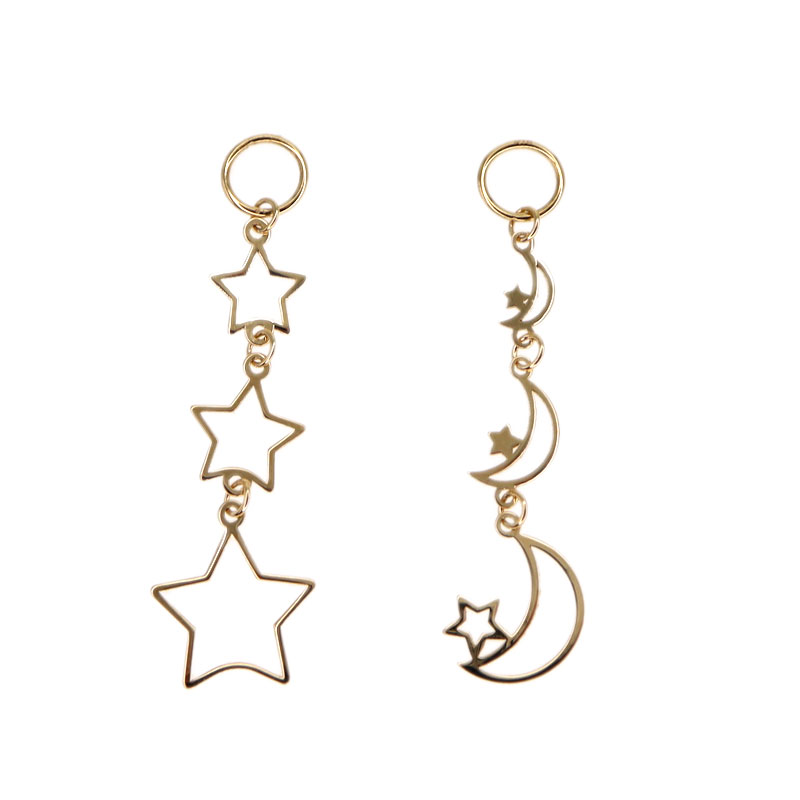 K18【18金】ピアスチャーム 約0.4g 星 月 モチーフ ジュエリー アクセサリー シンプル レディース　洗浄済み【中古】USED-8 質屋 かんてい局 小牧店 c22-6236のサムネイル