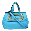 ロエベ Loewe アナグラム 2WAYバッグ レザー ブルー 【中古】