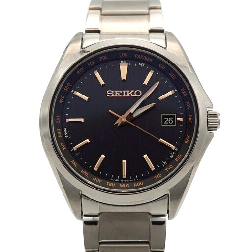 セイコー Seiko SBTM293 セイコーコレクション ソーラー電波 ブラック 腕時計 チタン メンズ【中古】 セイコー Seiko SBTM293 セイコーコレクション ソーラー電波 ブラック 腕時計 チタン メンズ【中古】