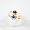 中古美品 K18 サファイア・ダイヤモンドリング S0.48ct/D0.36ct/約4.1g/約12号 指輪 花 フラワー ダイヤモンド 金 ゴールド 貴金属 ギフト プレゼント 贈り物 ゴージャス 【中古】かんてい局飛田店【楽ギフ_包装選択】h4-14058