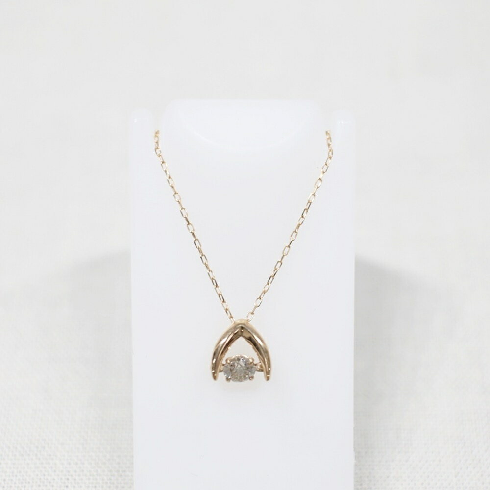 中古美品 K18 ダイヤモンド・ムービングネックレス D0.1ct/約0.7g/約40cm 金 ゴールド 貴金属 ジュエリー アクセサリー ギフト プレゼント 贈り物 ゴージャス 【中古】かんてい局飛田店【楽ギフ_包装選択】h4-14266