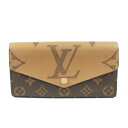 未使用 LOUIS VUITTON ルイヴィトン M80726 ポルトフォイユ・サラ モノグラム・キャンバス モノグラム・ジャイアント リバース キャンバス 長財布 ウォレット ブラウン ゴールド金具 レザー レディース 【中古】かんてい局飛田店【楽ギフ_包装選択】h4-28690