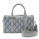 中古美品 DIOR ディオール LINGOT ランゴ 26 CDダイヤモンド 2WAYバッグ ハンドバッグ ショルダーバッグ グレー 水色 シルバー金具 革 レ...