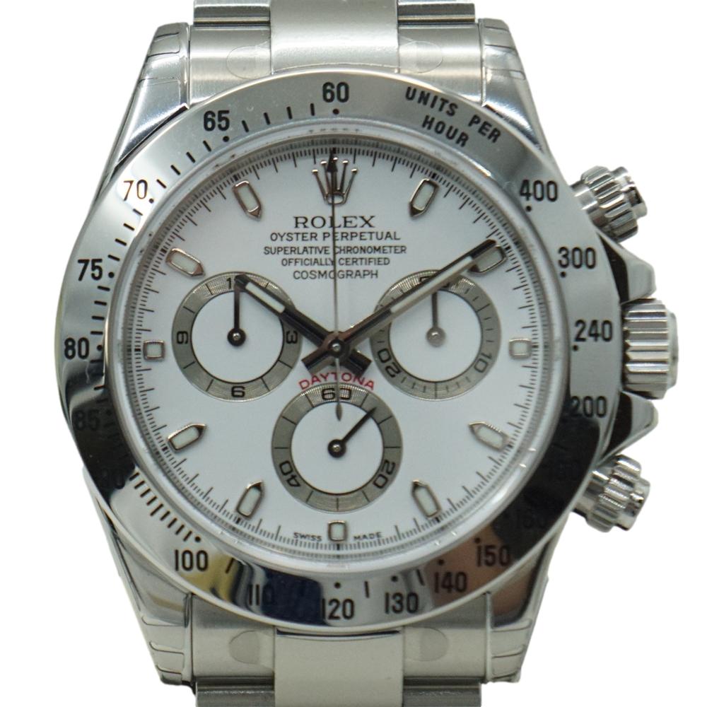 【特上品写真多数】Rolex 116520 D番 コスモグラフデイトナ 白文字盤 ステンレス 保護シールあり 自動巻きメンズ腕時計 クロノグラフ 【中古】かんてい局上水前寺店【楽ギフ_包装選択】k21-4704のサムネイル