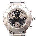 【中古】CARTIER W10125U2 クロノスカフ クォーツ 100m防水 日付表示 クロノグラ ...