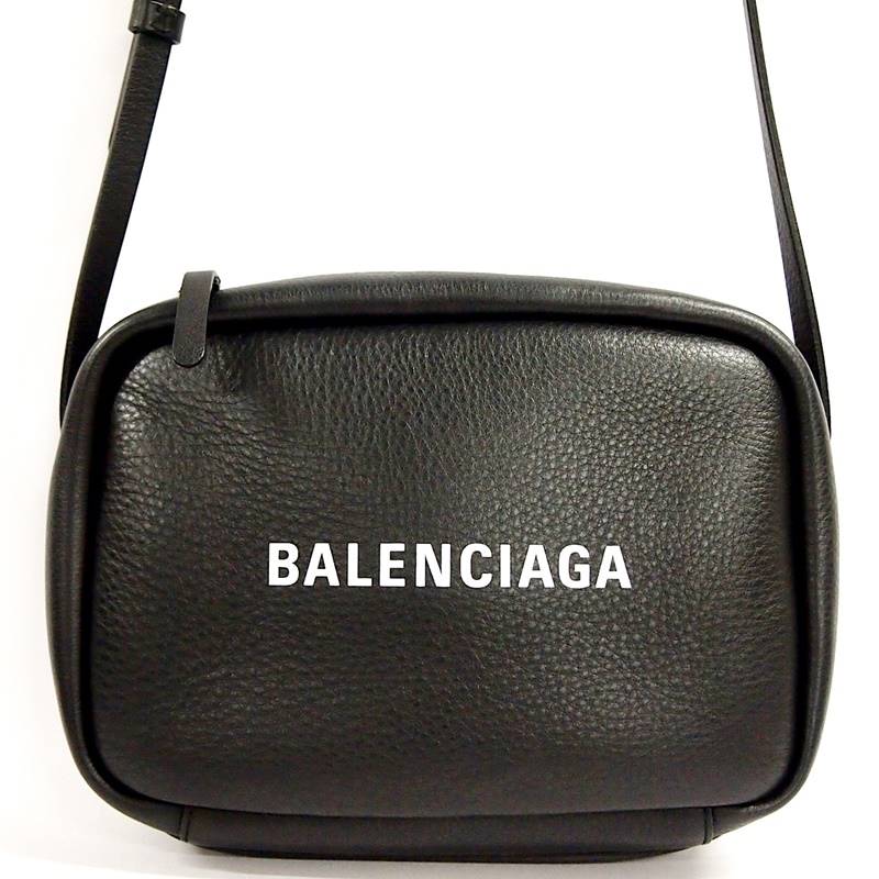 【中古】BALENCIAGA 489812 エブリディ カメラバッグ Sサイズ ショルダーバッグ ブラック クロスボディ 黒 ホワイト 白 ロゴメンズ バレンシアガ レディース ブランド バッグ □□ USED-A