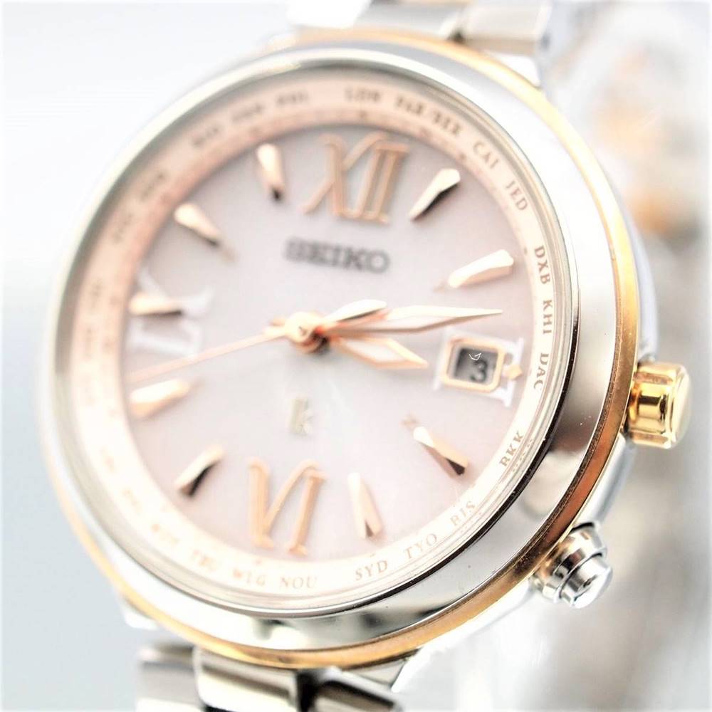 【中古】SEIKO SSVV020 ルキア ソーラー 10気圧防水 電波受信 セイコー レディース USED-B wtc13