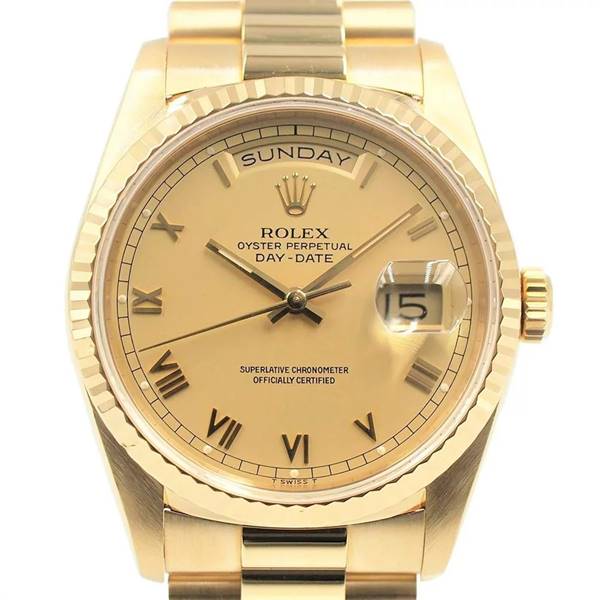 【中古】ROLEX 18238 デイデイト イエローゴールド YG 機械式自動巻き 日付曜日表示 フルコマ E番 1990年頃 ロレックス メンズ ブランド 腕時計 USED-AB wtc●