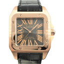 【中古】CARTIER W20127Y1 サントス 100 LM 機械式自動巻き 100m防水 社外ベルト カルティエ カルチェ メンズ ブランド 腕時計 USED-SA wtc