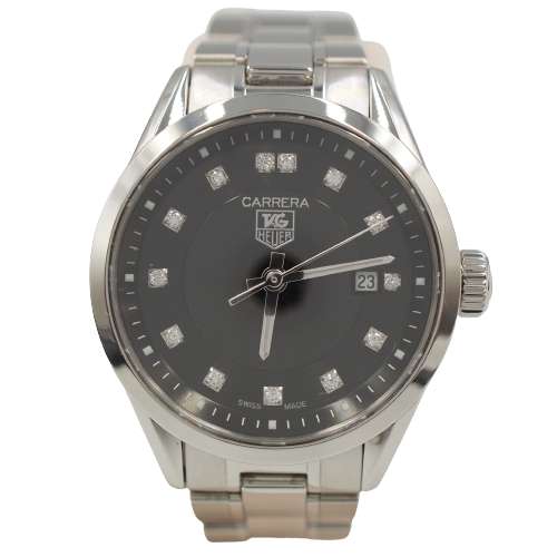 【中古】TAG HEUER WV1410.BA0793 カレラ クォーツ タグホイヤー ブラック文字 ...