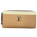 【中古】LOUIS VUITTON M67540 ジッピー・ロックミー ローズソワクオーツ シルバー 金具 ピンク アイボリー バイカラー ジッピーウォレット カーフレザー ラウンドファスナー 財布 レザー 長財布 ルイヴィトン レディース 女性 USED-A