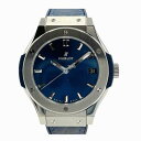 ウブロ 腕時計（レディース） HUBLOT 581.NX.7170.LR クラシックフュージョン チタニウム ブルー 33mm 青文字盤 クォーツ 日付表示 ウブロ レディース 腕時計 □□USED-SS