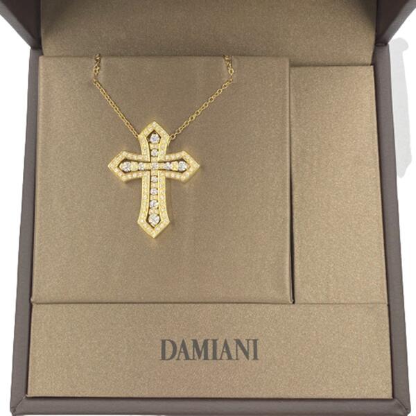 【未使用】DAMIANI 20089533 ベルエポック YG 50cmダイヤモンド イエロー ゴールド トップ チェーン クロス 十字架 ダミアーニ レディース メンズ ブランド アクセサリー【中古】USED-SS