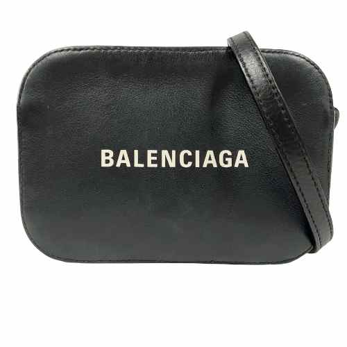 ショルダーバッグ BALENCIAGA 552372 エブリデイ カメラバッグ XS ショルダーバッグ ブラック レザー ファスナー バッグ 黒 バレンシアガ レディース ブランド □□ USED-B