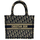 クリスチャン ディオール M1265ZRIW Dior Book Tote バッグ スモール ブック トート ネイビー系 ディオール オブリーク USED-S