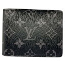 LOUIS VUITTON ルイヴィトン M61695 ポルトフォイユ・ミュルティプル モノグラム・エクリプス 二つ折り財布□□ USED-A