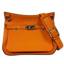 HELMES エルメス ジブシエール28 シルバー金具 □O刻印 2011年頃 オレンジ ショルダーバッグ □□ USED-A
