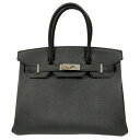 HERMES エルメス バーキン30 エプソン ブラック シルバー金具 X刻印 2016年頃 04170CK89 □□USED-S